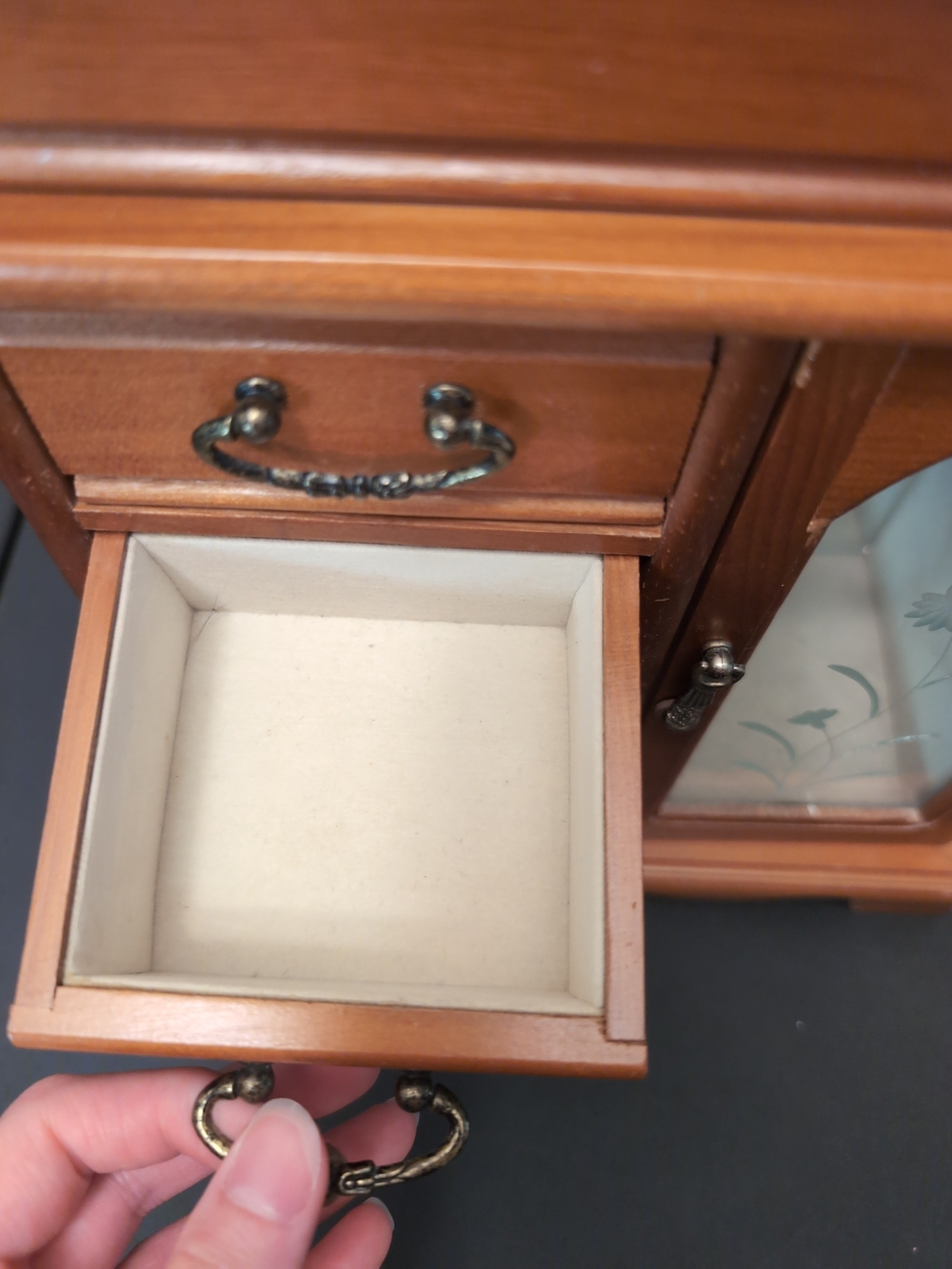 Wood Finish Jewelry Armoire with Glass Door - Brown - Picture 5 of 14